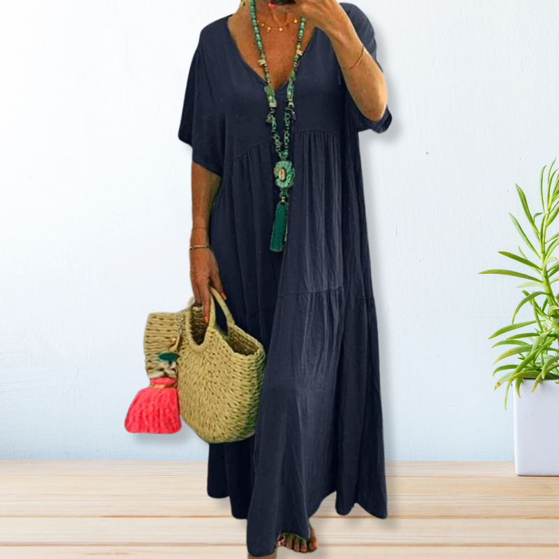 Maelis | Women's Relaxed Maxi Dress with V-Neck