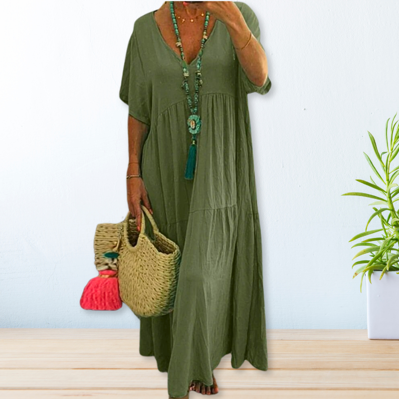 Maelis | Women's Relaxed Maxi Dress with V-Neck