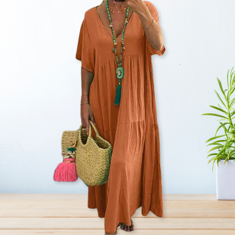 Maelis | Women's Relaxed Maxi Dress with V-Neck