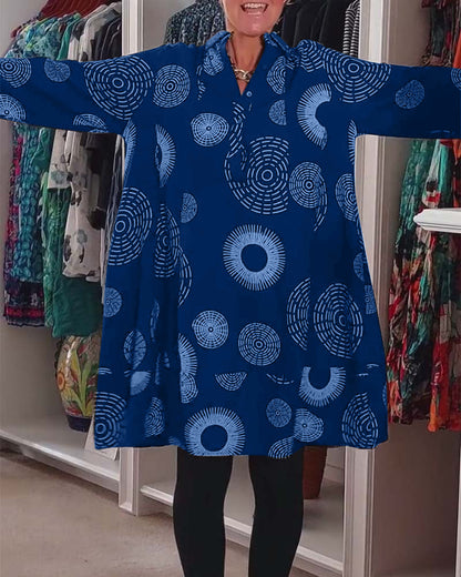 Marlene | Women's Casual Geometric Print Midi Dress