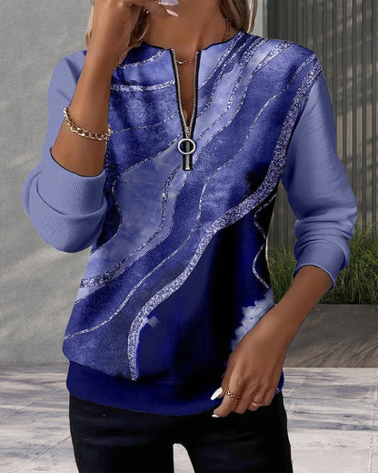 Jonah | Women's Relaxed Printed Vintage Half-Zip Sweatshirt