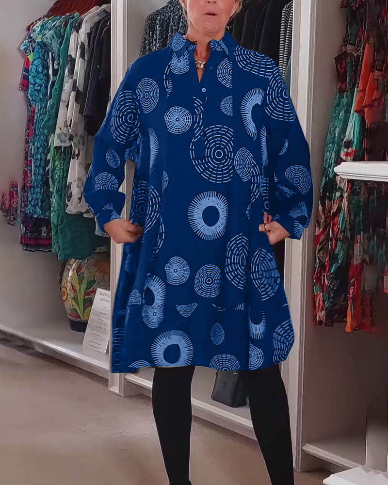 Marlene | Women's Casual Geometric Print Midi Dress