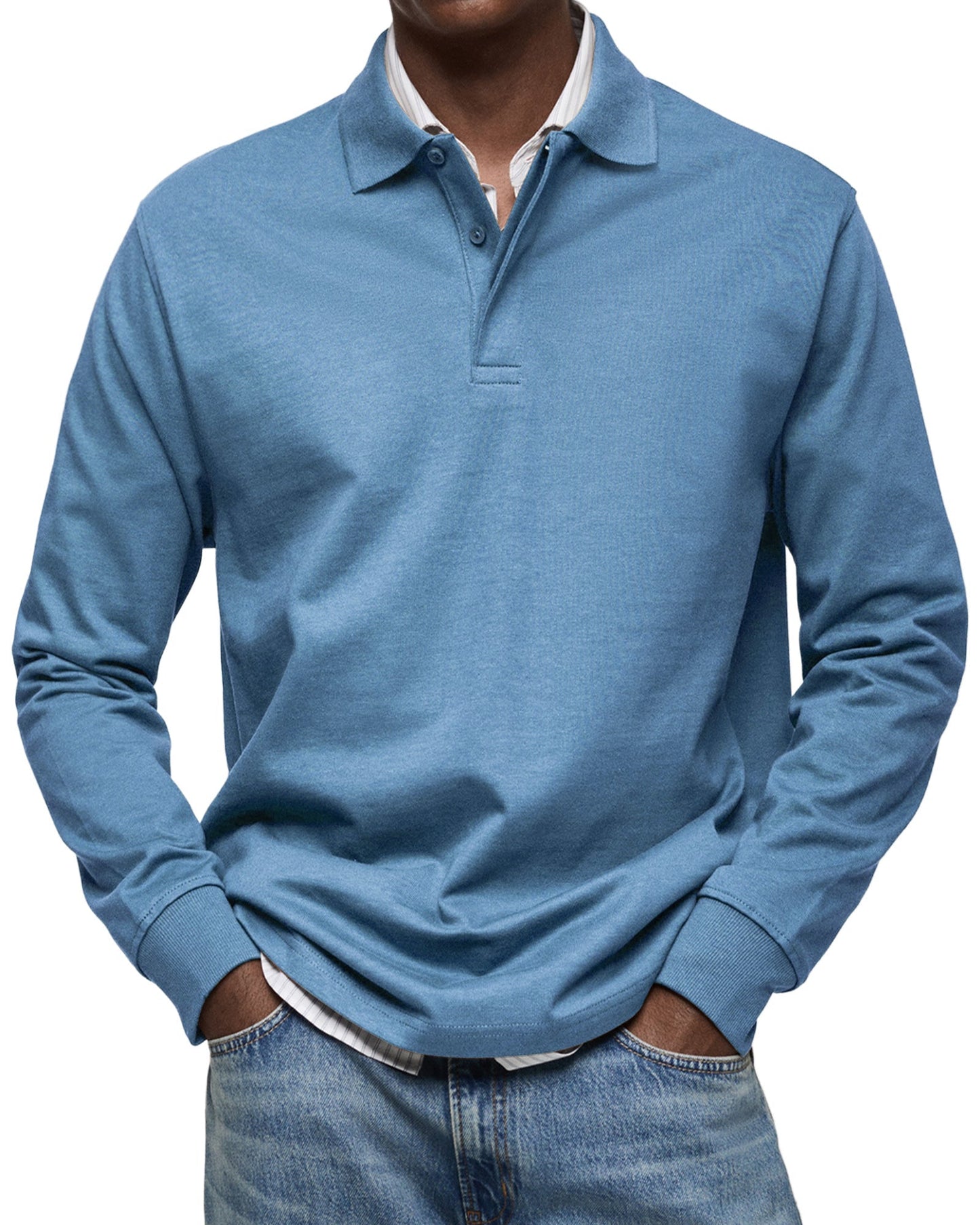 Alex | Men's Relaxed Long Sleeve Casual Polo
