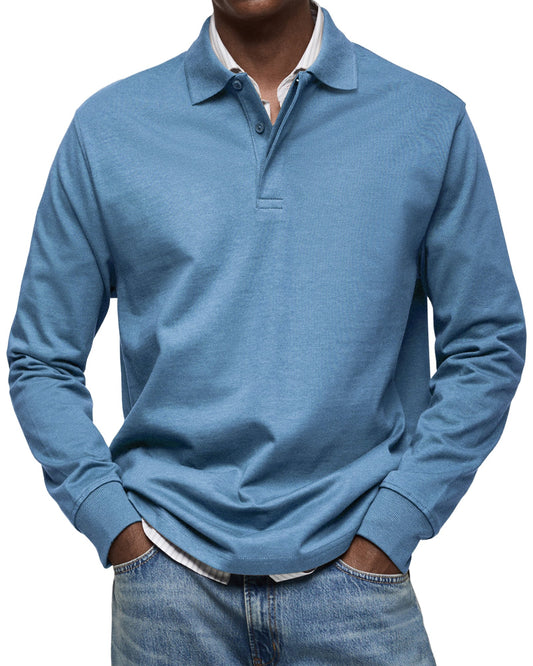 Alex | Men's Relaxed Long Sleeve Casual Polo