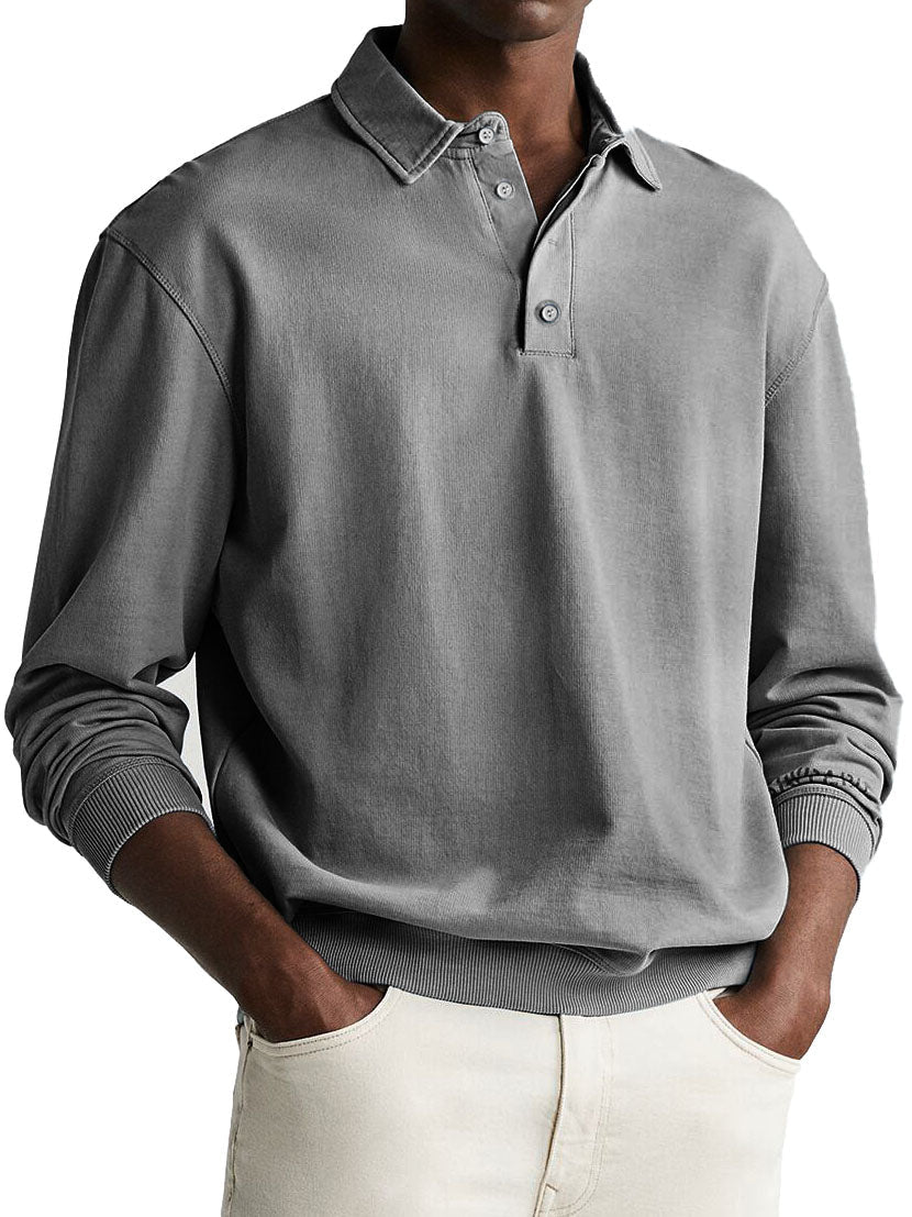 Victor | Men's Vintage Polo with Long Sleeve