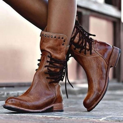 Wynona | Women's Orthopedic Lace-Up Rustic Vintage Boots
