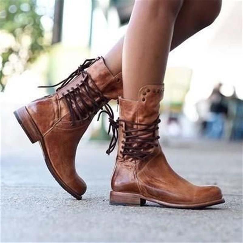 Wynona | Women's Orthopedic Lace-Up Rustic Vintage Boots