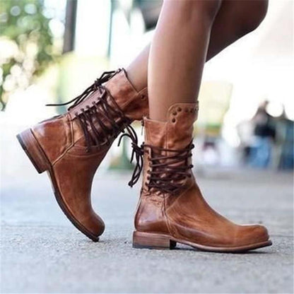 Wynona | Women's Orthopedic Lace-Up Rustic Vintage Boots