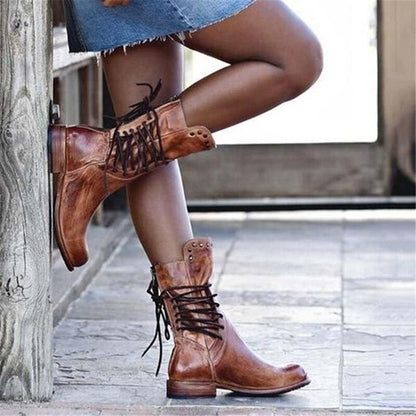 Wynona | Women's Orthopedic Lace-Up Rustic Vintage Boots