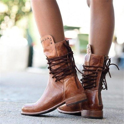 Wynona | Women's Orthopedic Lace-Up Rustic Vintage Boots