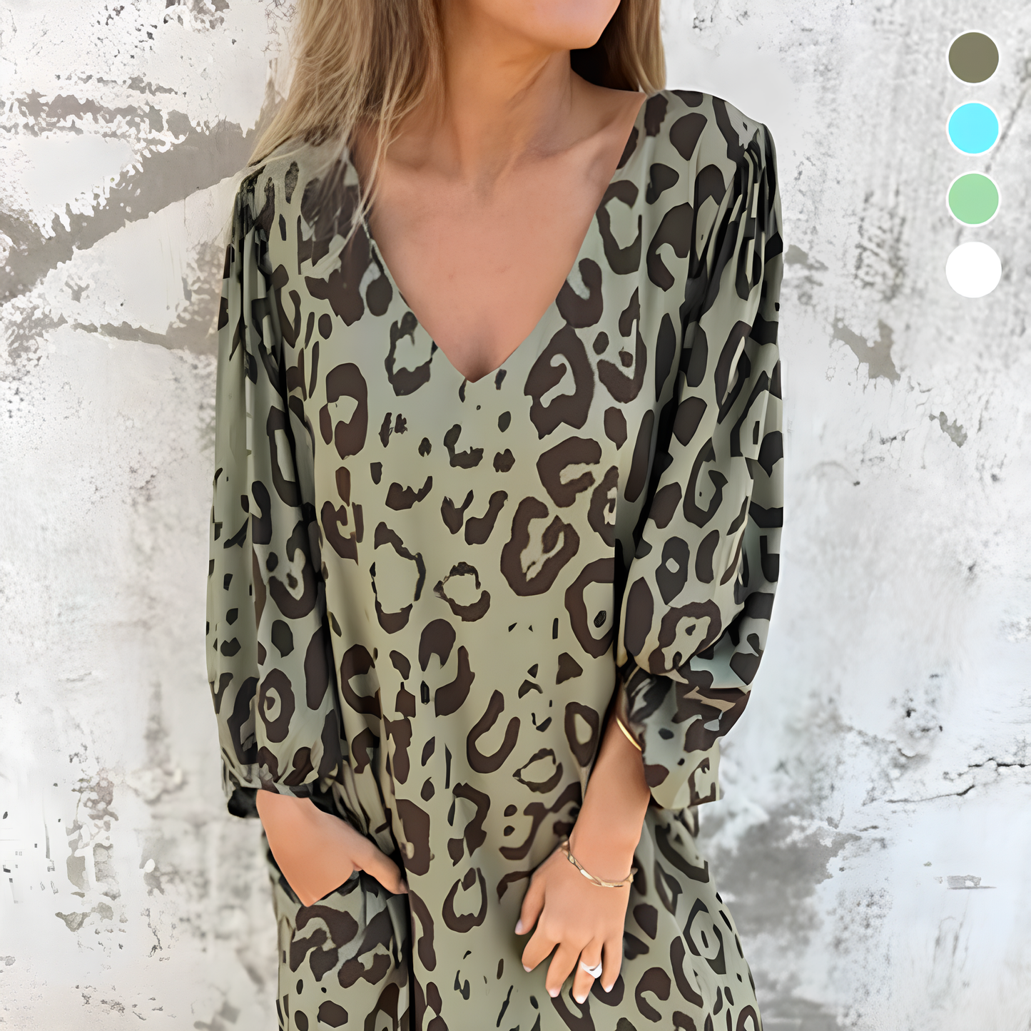 Nala | Women's Safari Chic Leopard Dress with Pockets