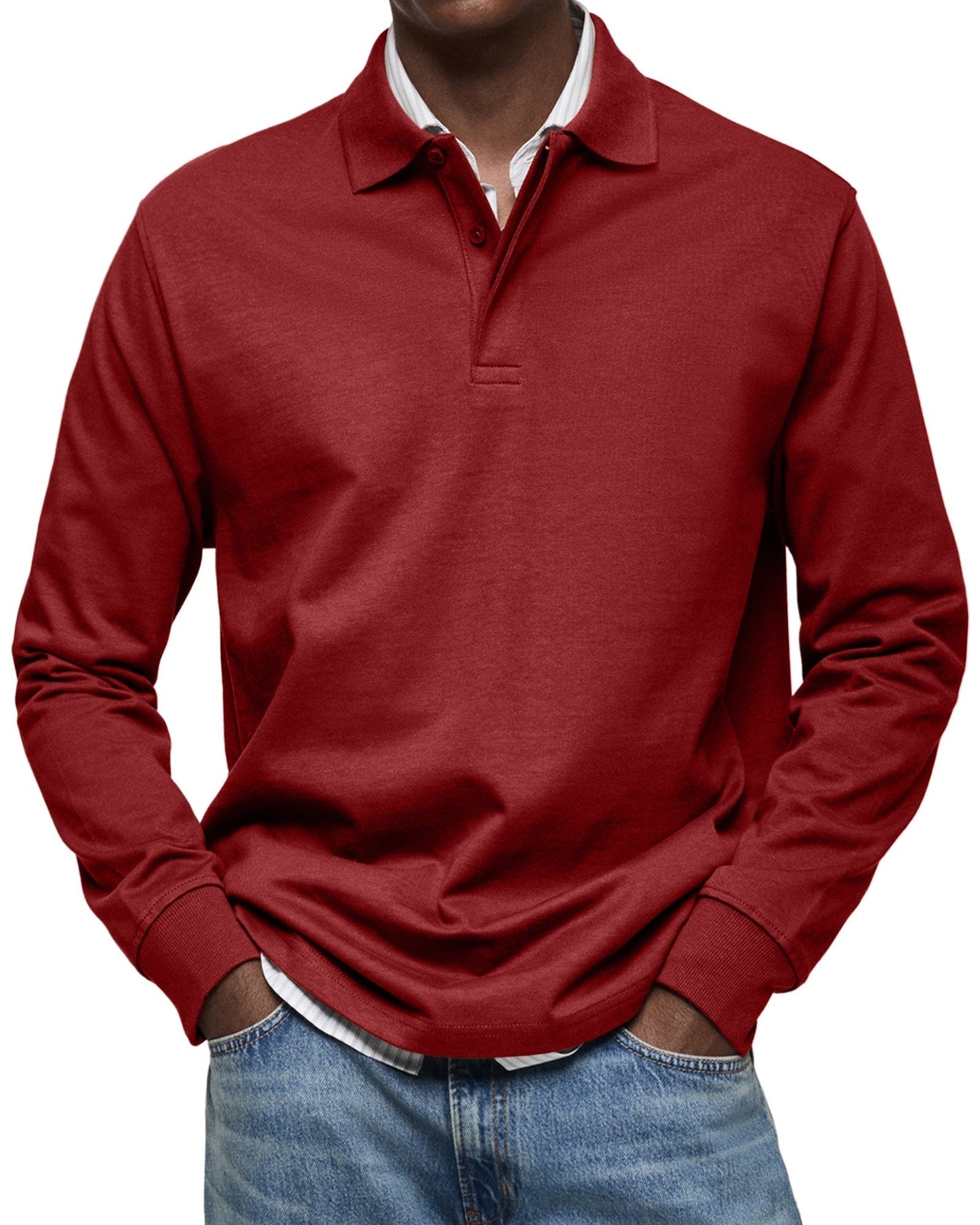 Alex | Men's Relaxed Long Sleeve Casual Polo