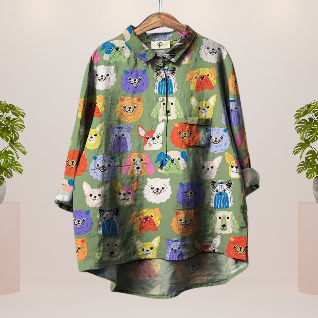 Freya | Women's Trendy Fashion Print Art Shirt