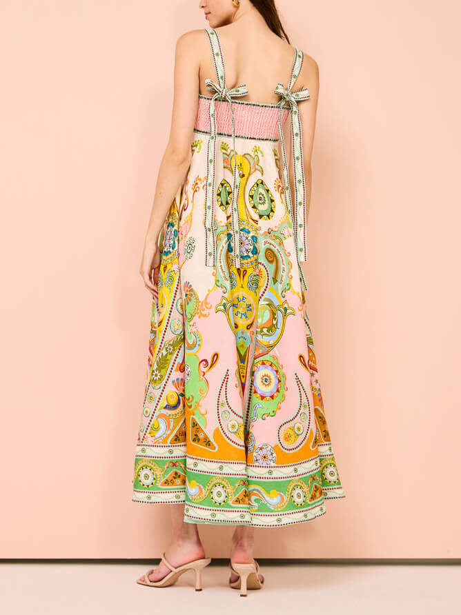 Women's Relaxed Unique Holiday Print Madi Camisole Midi Dress