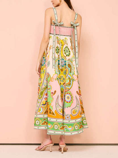 Women's Relaxed Unique Holiday Print Madi Camisole Midi Dress