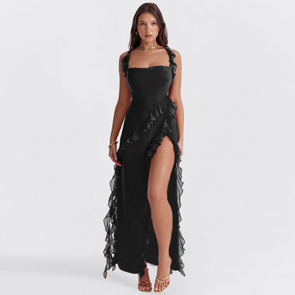Laurine | Women's Elegant Maxi Dress with Ruffle Detail