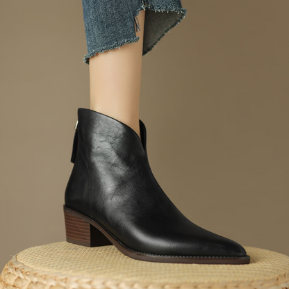 Celeste | Women's Cushioned Pointed-Toe Luxury Low-Heel Ankle Boots