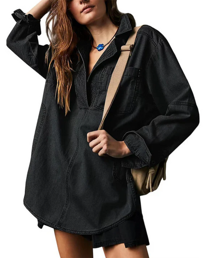 Micah | Women's Oversized Denim Pullover