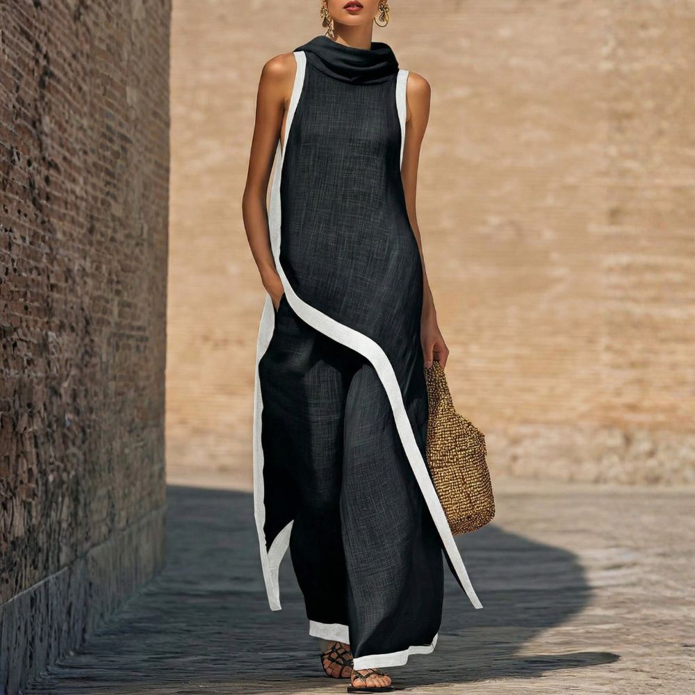 Leonora | Elegant Asymmetrical Outfit for Women with Wide Leg Trousers