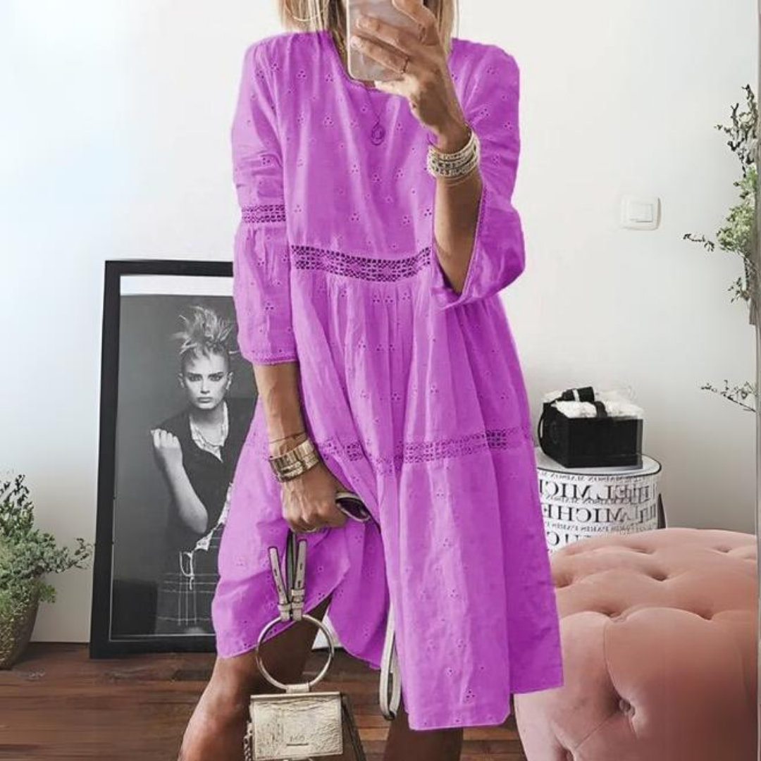 Isabella | Women's Elegant Embroidered Midi Dress