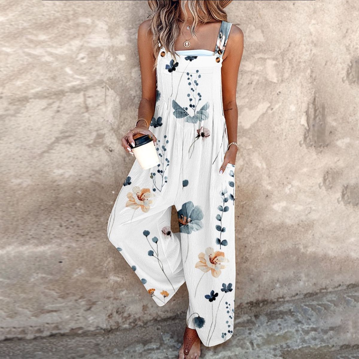 Women's Comfortable Printed Dungarees