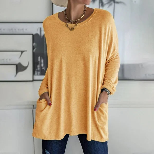 Aelira | Women's Longline Relaxed Long Sleeve Top