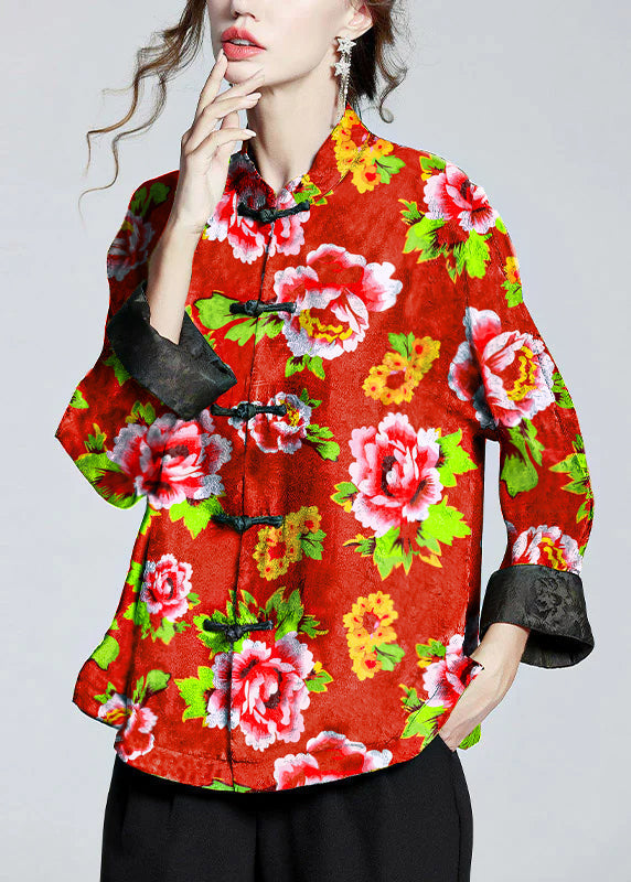 Mei | Women's Relaxed Chinese-Style Stand Collar Coat