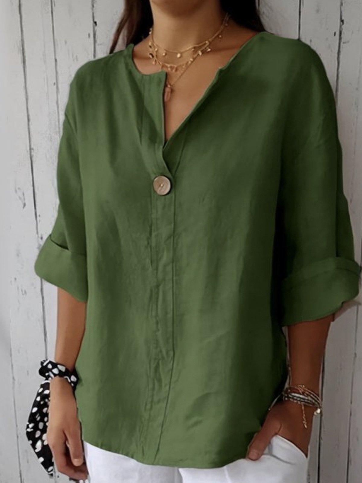 Jessa | Women's Relaxed Casual V-Neck Blouse