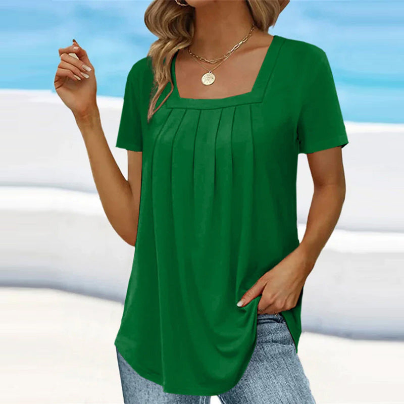 Mindy | Women's Longline Elegant Pleated Blouse