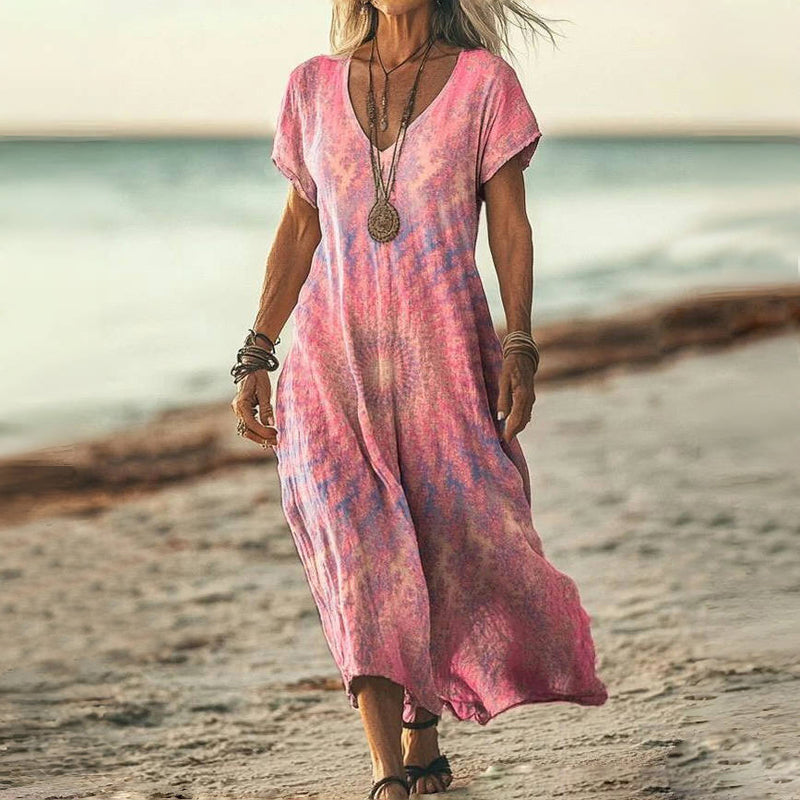 Luna | Women's Relaxed Vintage Gradient Midi Dress