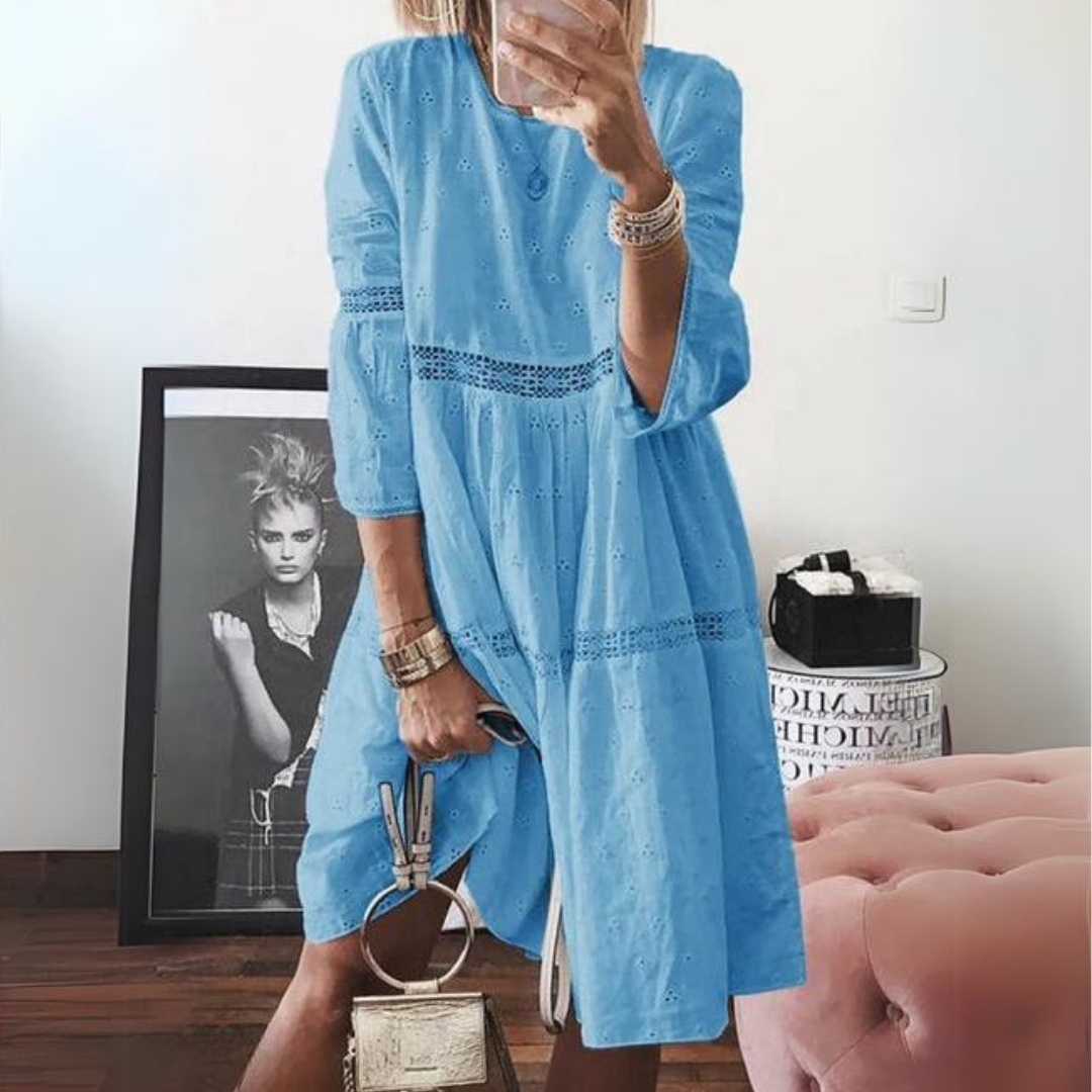 Isabella | Women's Elegant Embroidered Midi Dress