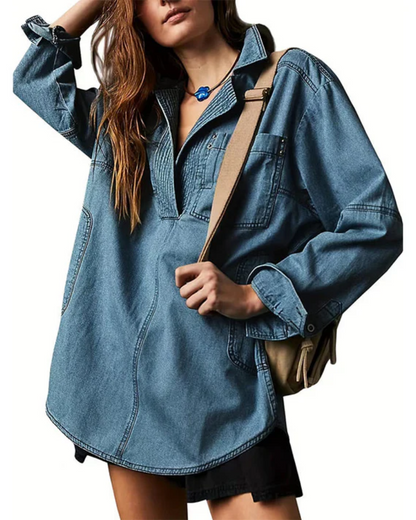 Micah | Women's Oversized Denim Pullover