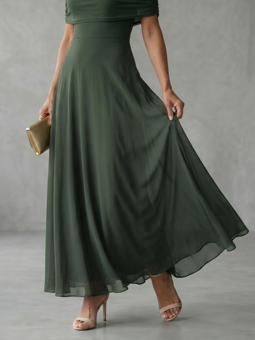 June | Women's Off Shoulder Draped Midi Dress