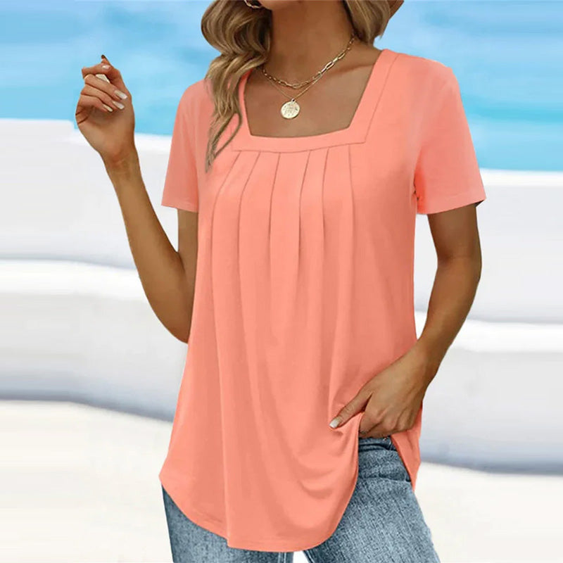Mindy | Women's Longline Elegant Pleated Blouse