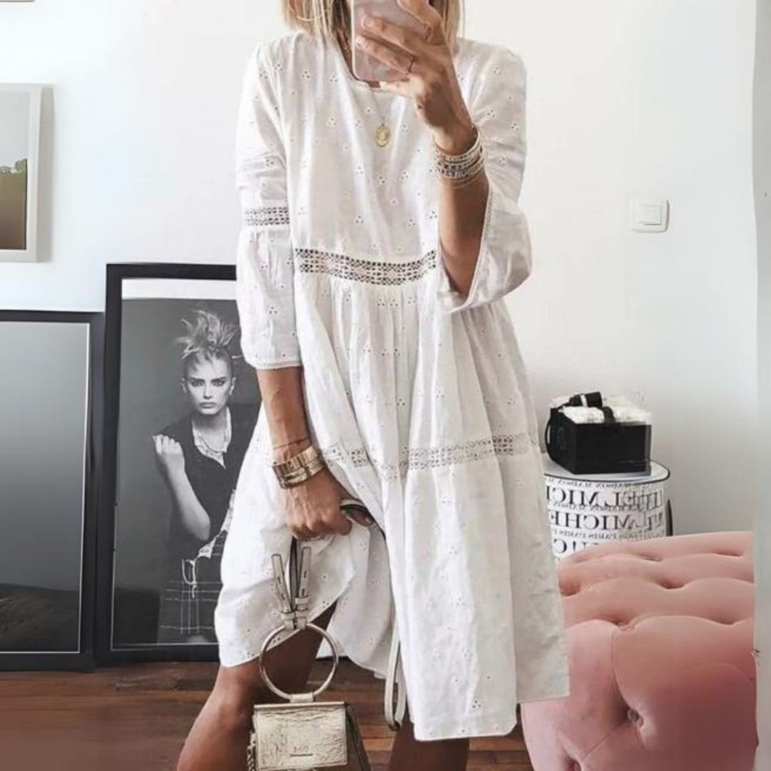 Isabella | Women's Elegant Embroidered Midi Dress