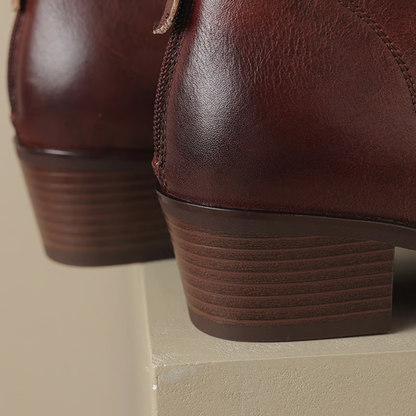 Celeste | Women's Cushioned Pointed-Toe Luxury Low-Heel Ankle Boots