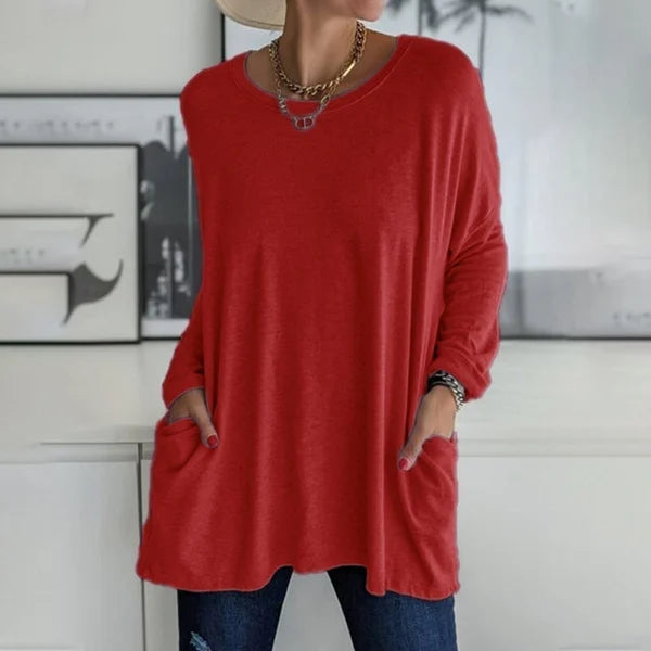 Aelira | Women's Longline Relaxed Long Sleeve Top
