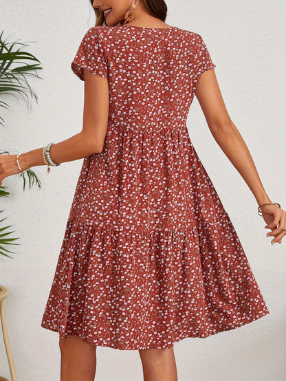 Valeria | Women's Vintage Floral Midi Dress