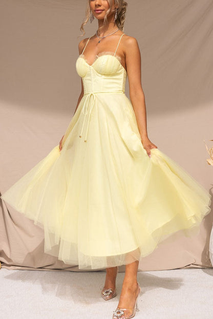 Women's Contemporary Princess Maxi Dress with Suspenders for Parties