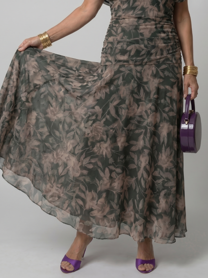 Calen | Women's Elegant Off-Shoulder Midi Dress with Flowing Design