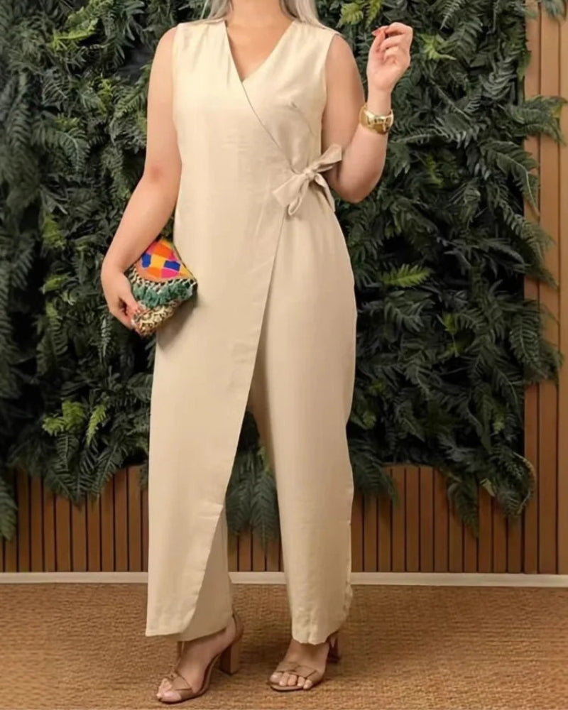 Teresa | Women's Versatile Tie-Waist Jumpsuit