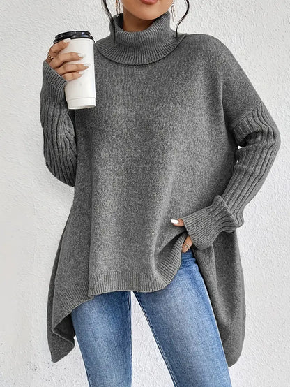 Bridgette | Women's Longline Comfy Long Turtleneck Jumper