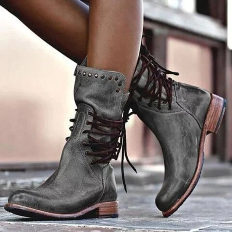 Wynona | Women's Orthopedic Lace-Up Rustic Vintage Boots