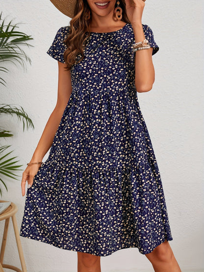 Valeria | Women's Vintage Floral Midi Dress