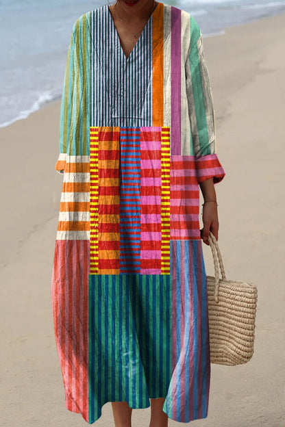 Mia | Women's Relaxed Walk Midi Dress with V-Neck