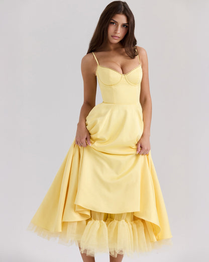 Ophira | Women's Classy Corset Midi Dress
