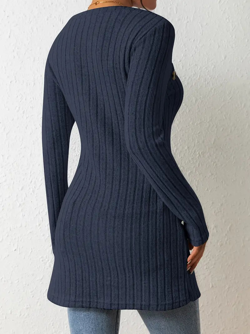 Julia | Women's Trendy Ribbed Asymmetrical Top