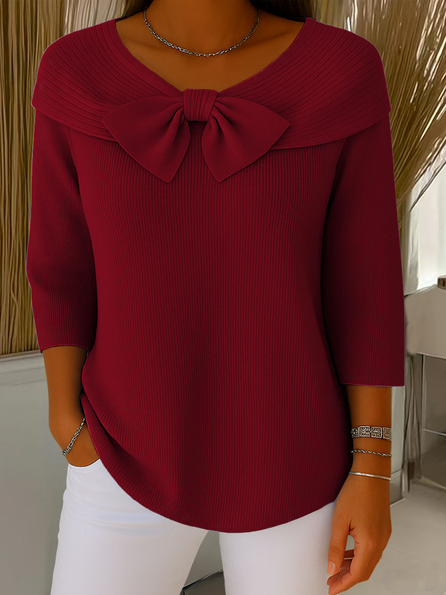 Helen | Women's Elegant Jumper with Bow Detail