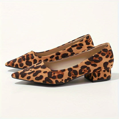 Dina | Women's Cushioned Slip-On Leopard Print Pointed-Toe Heels