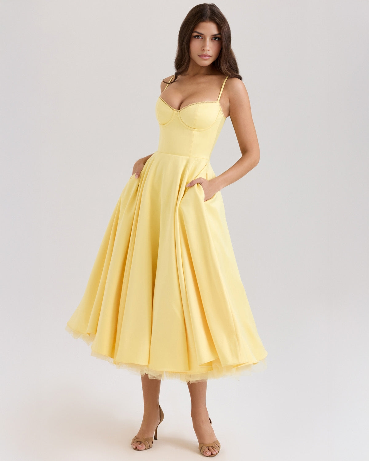 Ophira | Women's Classy Corset Midi Dress